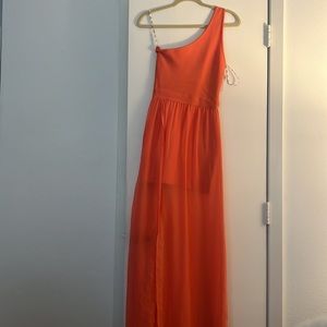 Coral One Shoulder dress